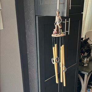 Cowboy Wind Chime with Horseshoes